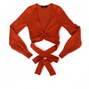 Burnt Orange Long Sleeved Crop Top